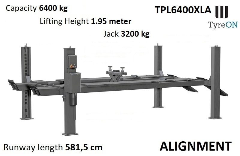 TPL6400XLA 4 post wheel alignment lift - 5.8 m runways - 6.4T - Vybavení garáže/ Dílny: obrázek 1 TPL6400XLA 4 post wheel alignment lift - 5.8 m runways - 6.4T - Vybavení garáže/ Dílny: obrázek 1