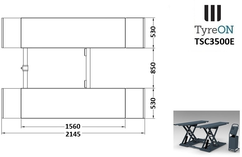 TSC3500E mobile midrise car scissor lift with electrical release - Capacity 3,5T - Lifting height 125 cm - 230V - Graphite gray - Vybavení garáže/ Dílny: obrázek 4 TSC3500E mobile midrise car scissor lift with electrical release - Capacity 3,5T - Lifting height 125 cm - 230V - Graphite gray - Vybavení garáže/ Dílny: obrázek 4
