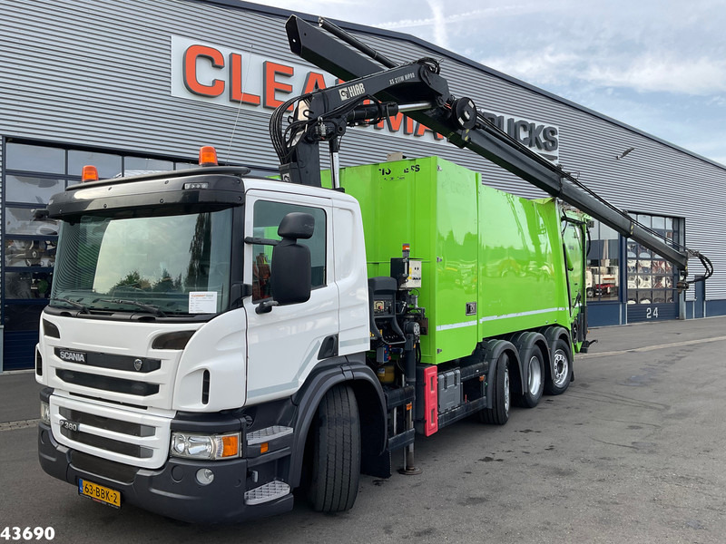 Scania P 360 Faun 18m³ + Hiab crane + Underground Container Washing Installation - Vůz na odvoz odpadků: obrázek 1 Scania P 360 Faun 18m³ + Hiab crane + Underground Container Washing Installation - Vůz na odvoz odpadků: obrázek 1