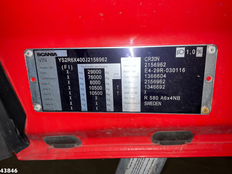 Tahač Scania R 580 V8 6x4 Euro 6 Retarder: obrázek 20