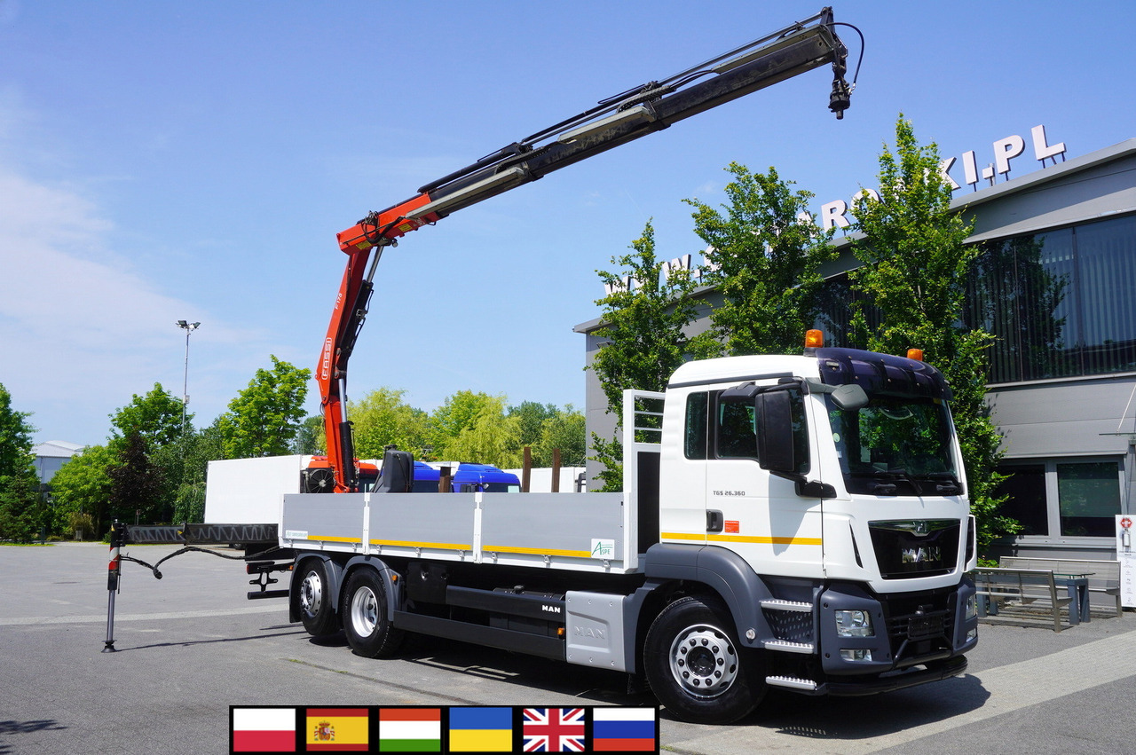 MAN TGS 26.360 Flatbed / Fassi F175 7.7 T / steered 3rd axle - Nákladní automobil valníkový/ Plošinový, Auto s hydraulickou rukou: obrázek 1 MAN TGS 26.360 Flatbed / Fassi F175 7.7 T / steered 3rd axle - Nákladní automobil valníkový/ Plošinový, Auto s hydraulickou rukou: obrázek 1