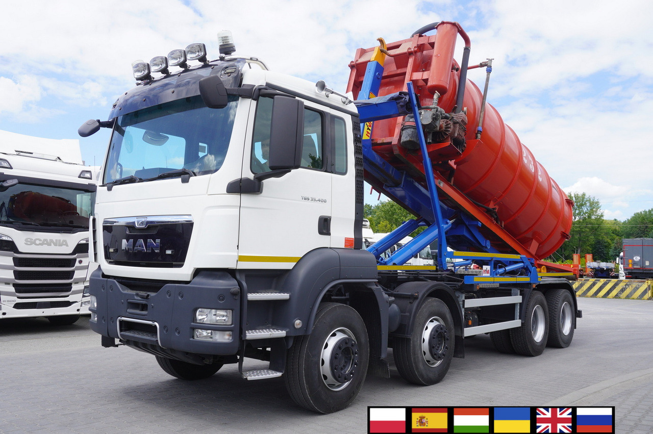 MAN TGS 35.400 8 × 4 E5 / HYVA HOOK LIFT 32.56 SE / Septic barrel 13000 L - Fekální cisterna: obrázek 1 MAN TGS 35.400 8 × 4 E5 / HYVA HOOK LIFT 32.56 SE / Septic barrel 13000 L - Fekální cisterna: obrázek 1