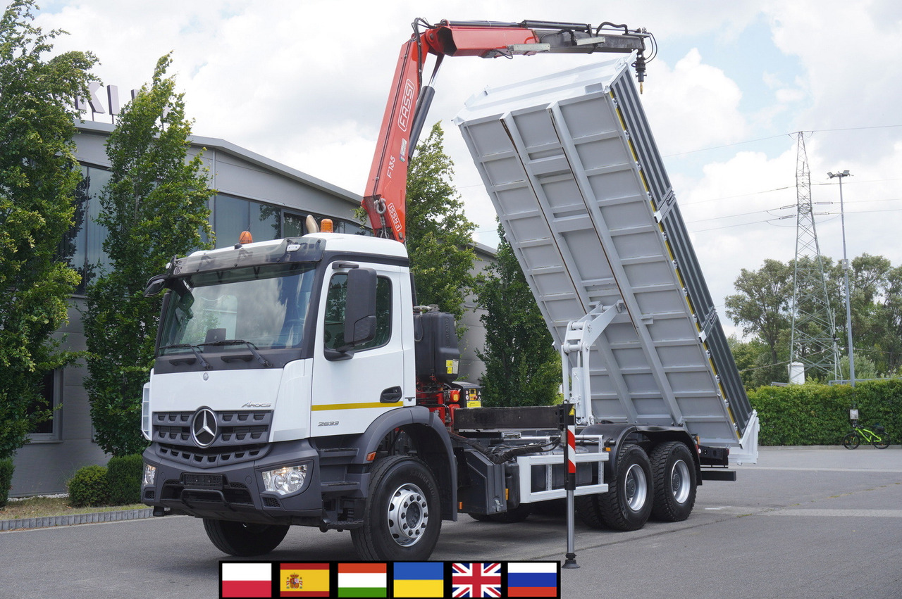 MERCEDES-BENZ AROCS 2633 6x4 / 5.5 T crane FASSI F135 / Tipper 15 EPAL - Sklápěč, Auto s hydraulickou rukou: obrázek 1 MERCEDES-BENZ AROCS 2633 6x4 / 5.5 T crane FASSI F135 / Tipper 15 EPAL - Sklápěč, Auto s hydraulickou rukou: obrázek 1