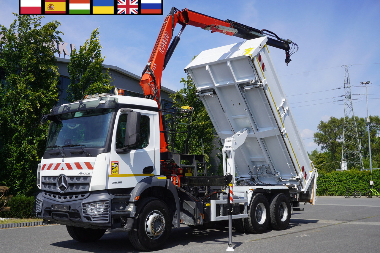 MERCEDES-BENZ AROCS 2636 / Fassi F155A.0.22 crane 6t / 120 tho. km / 3-sided dump truck / 2 x Bordmatic - Nákladní automobil valníkový/ Plošinový, Auto s hydraulickou rukou: obrázek 1 MERCEDES-BENZ AROCS 2636 / Fassi F155A.0.22 crane 6t / 120 tho. km / 3-sided dump truck / 2 x Bordmatic - Nákladní automobil valníkový/ Plošinový, Auto s hydraulickou rukou: obrázek 1
