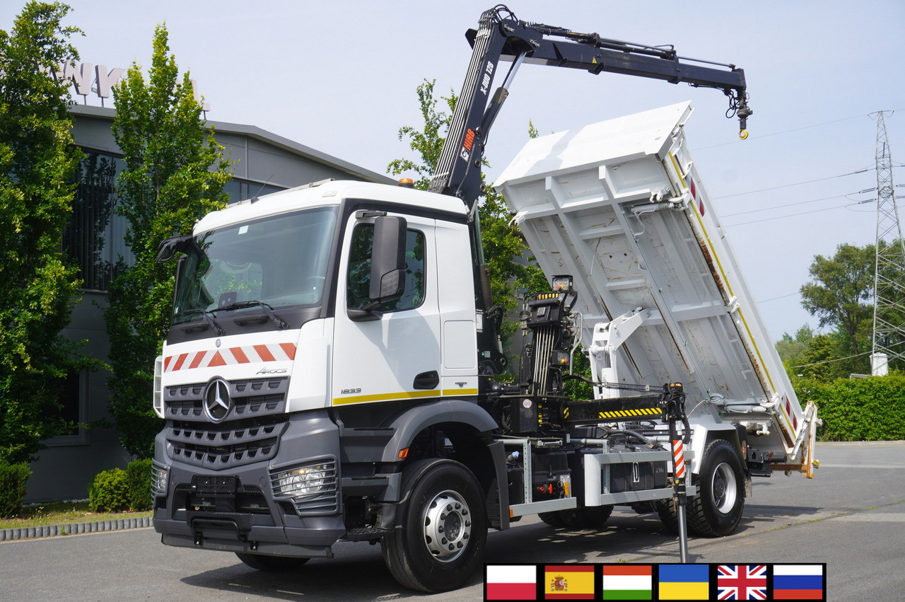 MERCEDES-BENZ Arocs 1833 / 87,000 km!!! / Hds HIAB X-DUO 128 B-2 / three-sided tipper - Sklápěč, Auto s hydraulickou rukou: obrázek 1 MERCEDES-BENZ Arocs 1833 / 87,000 km!!! / Hds HIAB X-DUO 128 B-2 / three-sided tipper - Sklápěč, Auto s hydraulickou rukou: obrázek 1