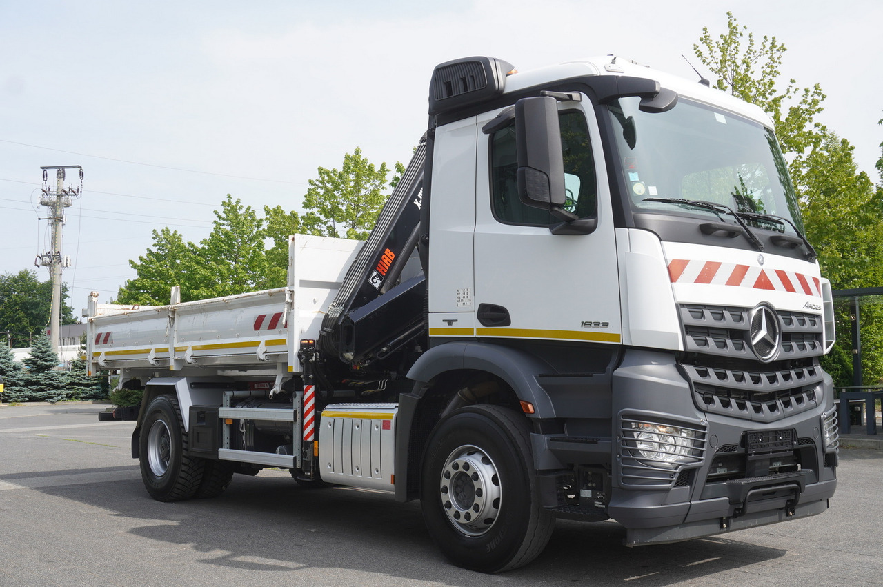 Nákladní automobil valníkový/ Plošinový, Auto s hydraulickou rukou MERCEDES-BENZ Arocs 1833 / 87,000 km!!! / Hds HIAB X-DUO 128 B-2 / three-sided tipper: obrázek 7