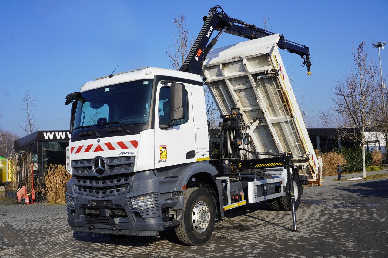 MERCEDES-BENZ Arocs 1833 / 87,000 km!!! / Hds HIAB X-DUO 128 B-2 / three-sided tipper - Nákladní automobil valníkový/ Plošinový, Auto s hydraulickou rukou: obrázek 1 MERCEDES-BENZ Arocs 1833 / 87,000 km!!! / Hds HIAB X-DUO 128 B-2 / three-sided tipper - Nákladní automobil valníkový/ Plošinový, Auto s hydraulickou rukou: obrázek 1