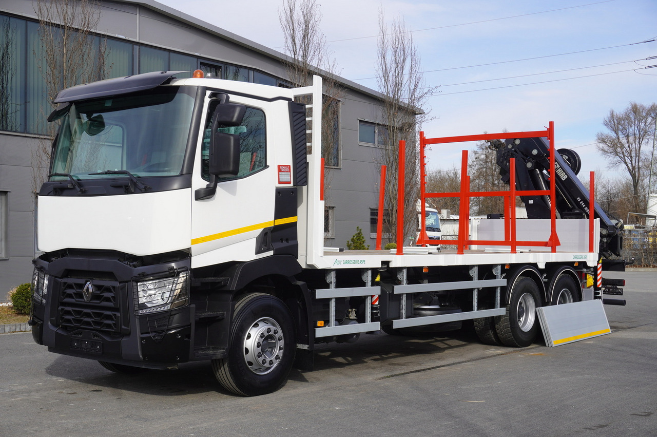 RENAULT C430 / HIAB 244 EP-5 HIDUO crane 8400 kg 15 m / Platform with stanchions - Vyvážecí přívěs: obrázek 4 RENAULT C430 / HIAB 244 EP-5 HIDUO crane 8400 kg 15 m / Platform with stanchions - Vyvážecí přívěs: obrázek 4