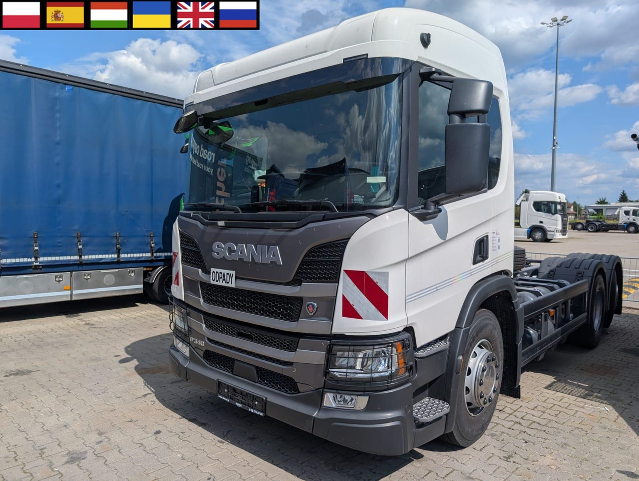 SCANIA P 340 B6x2*4NA / chassis frame / steering axle / CNG / large cab / 8 units - Podvozek s kabinou: obrázek 1 SCANIA P 340 B6x2*4NA / chassis frame / steering axle / CNG / large cab / 8 units - Podvozek s kabinou: obrázek 1