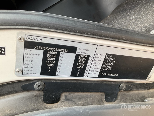 2012 Scania P360B 6x2 Hooklift Truck - Hákový nosič kontejnerů: obrázek 1 2012 Scania P360B 6x2 Hooklift Truck - Hákový nosič kontejnerů: obrázek 1