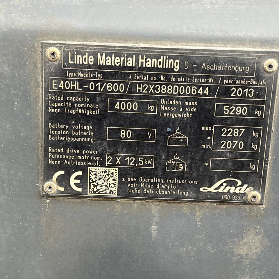 Elektrický vysokozdvižný vozík Linde E40-600HL (388): obrázek 20 Elektrický vysokozdvižný vozík Linde E40-600HL (388): obrázek 20