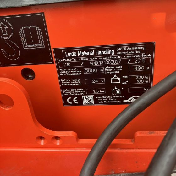 Linde T30 (131) - Paletový vozík: obrázek 5 Linde T30 (131) - Paletový vozík: obrázek 5