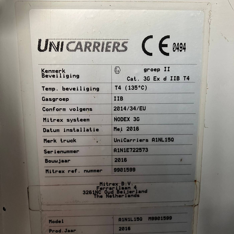 Elektrický vysokozdvižný vozík Unicarriers ET15 (A1N1L15Q) EX Zone 2: obrázek 17