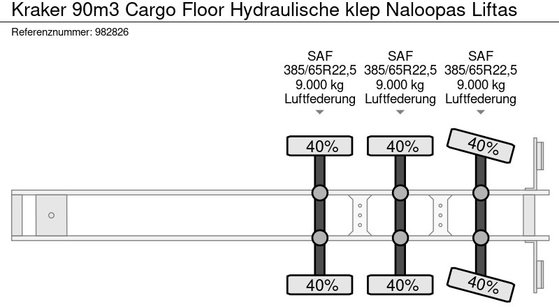 S posuvnou podlahou návěs kraker 90m3 Cargo Floor Hydraulische klep Naloopas Liftas: obrázek 17