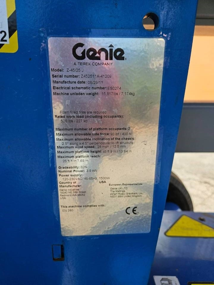 Genie Z 45/25 J DC - Kloubová plošina: obrázek 5 Genie Z 45/25 J DC - Kloubová plošina: obrázek 5