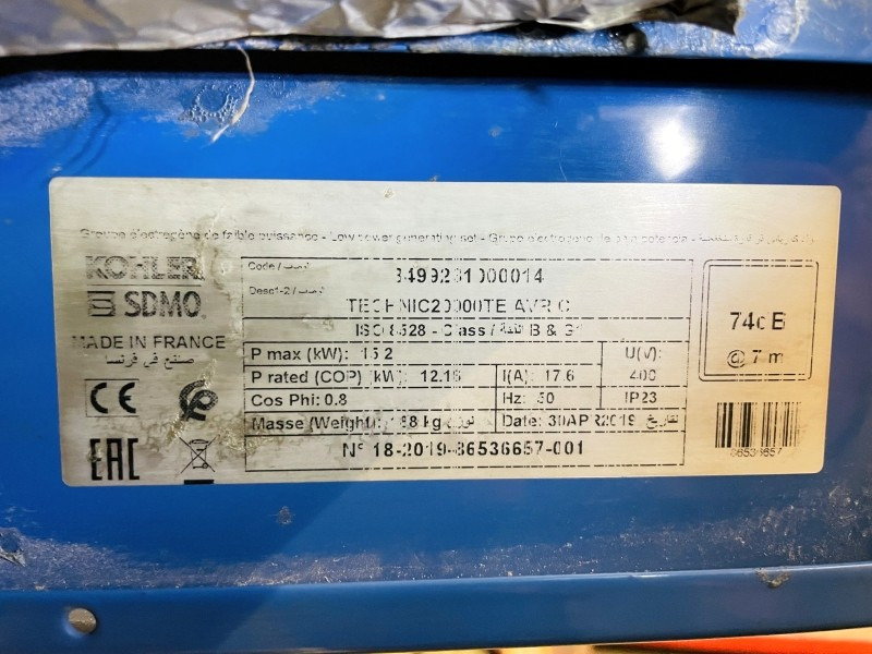 Diverses Kohler SDMO20000TE AVR (3383) - Elektrický generátor: obrázek 3 Diverses Kohler SDMO20000TE AVR (3383) - Elektrický generátor: obrázek 3