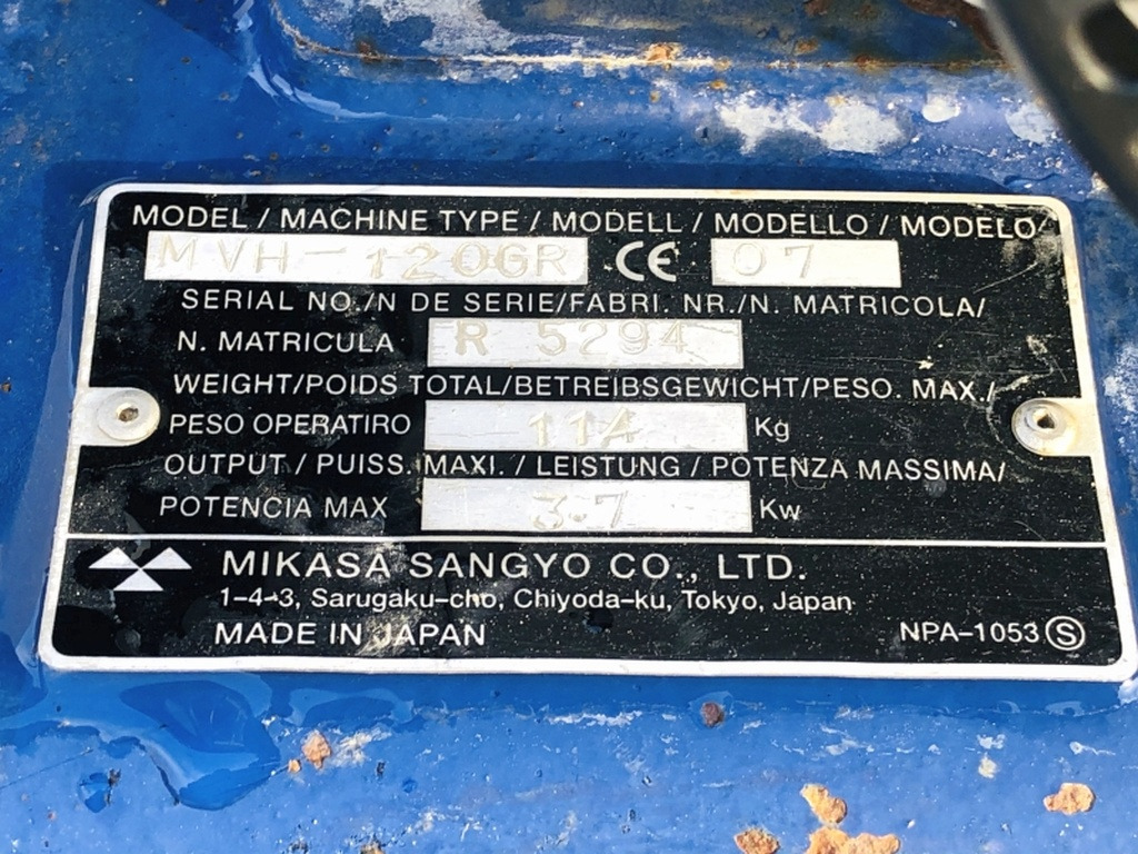 Diverses MIKASA MVH 120 GR (3932) - Vibrační deska: obrázek 3 Diverses MIKASA MVH 120 GR (3932) - Vibrační deska: obrázek 3