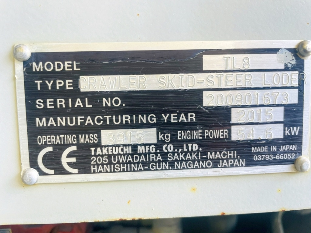 Takeuchi TL8 (4031) - Smykový nakladač: obrázek 3 Takeuchi TL8 (4031) - Smykový nakladač: obrázek 3