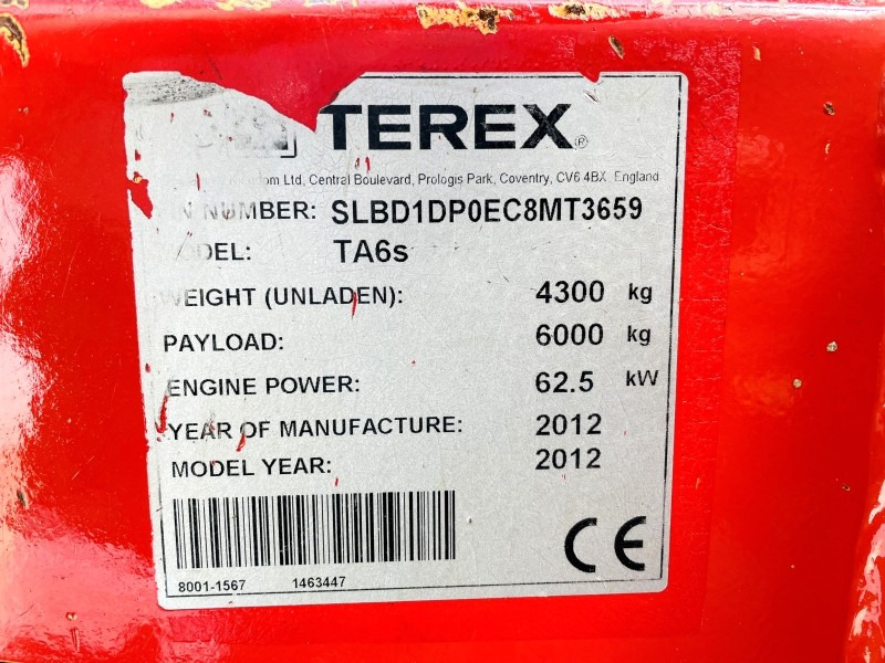 Terex TA6 (3594) - Mini-sklápěčka: obrázek 2 Terex TA6 (3594) - Mini-sklápěčka: obrázek 2