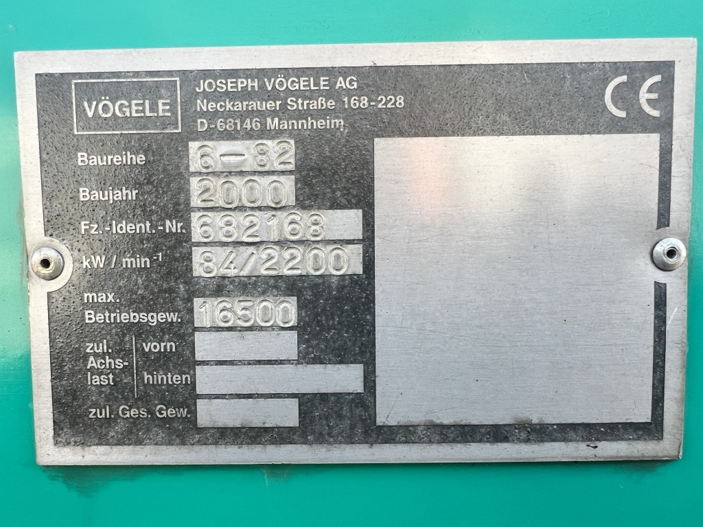 Finišér Vögele Super 1600 Typ 6-82 (111416): obrázek 7