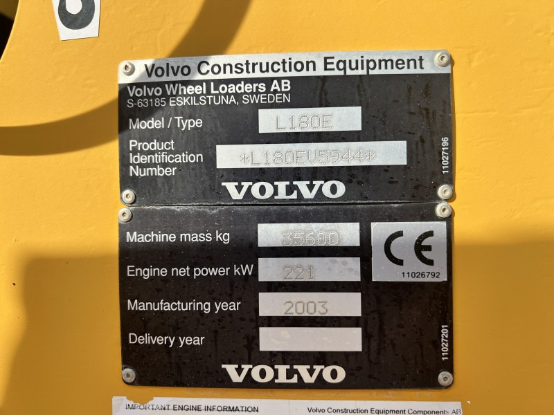 Kolový nakladač Volvo L 180 E HL (110814): obrázek 8