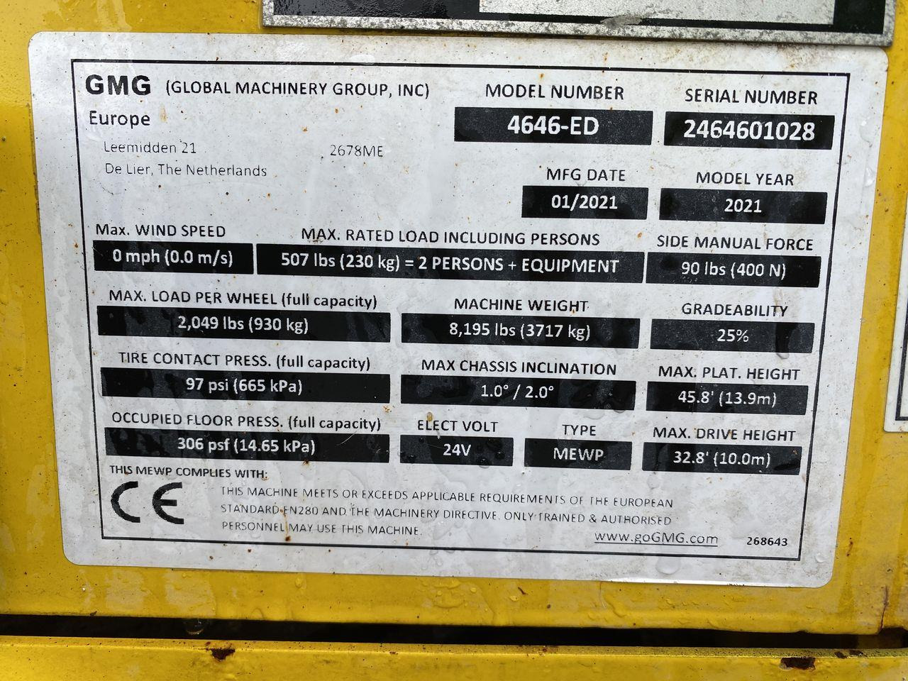 Nůžková plošina GMG 4646-ED 2.0 Med kørealarm: obrázek 9