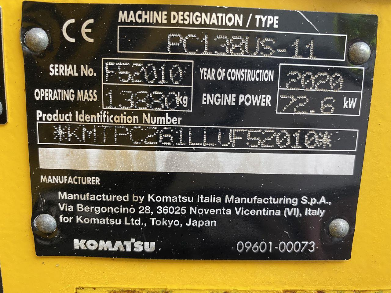 Pásové rýpadlo Komatsu PC138US-11: obrázek 10
