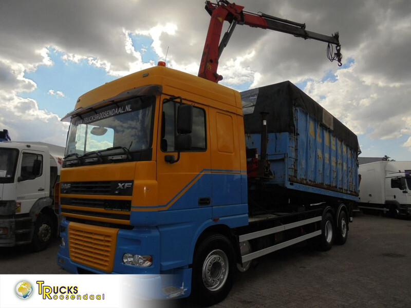 Auto s hydraulickou rukou DAF XF 95.530 + hooksystem + crane palfinger PK 12500 A 12.5 t/m+ seperated box incl: obrázek 1