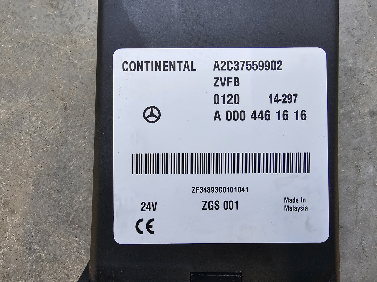 MERCEDES-BENZ ATEGO MP4 EURO 6 / CENTRAL LOCK ECU ZVFB / A0004461616 - Řídicí blok: obrázek 3 MERCEDES-BENZ ATEGO MP4 EURO 6 / CENTRAL LOCK ECU ZVFB / A0004461616 - Řídicí blok: obrázek 3