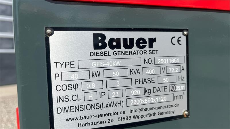 Bauer GFS-40 ATS, 40 kW/50 kVA Fabriksny generator - Elektrický generátor: obrázek 4 Bauer GFS-40 ATS, 40 kW/50 kVA Fabriksny generator - Elektrický generátor: obrázek 4