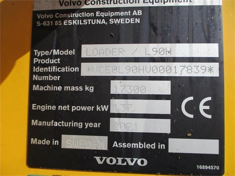 Volvo L 90 H Årg 9.2021, CDC, BSS, DK-Maskine med fuld V - Kolový nakladač: obrázek 2 Volvo L 90 H Årg 9.2021, CDC, BSS, DK-Maskine med fuld V - Kolový nakladač: obrázek 2