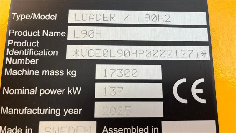 Volvo L90H H2 AGRICULTURE Dansk-maskine, Co-Pilot, LANG- - Kolový nakladač: obrázek 2 Volvo L90H H2 AGRICULTURE Dansk-maskine, Co-Pilot, LANG- - Kolový nakladač: obrázek 2