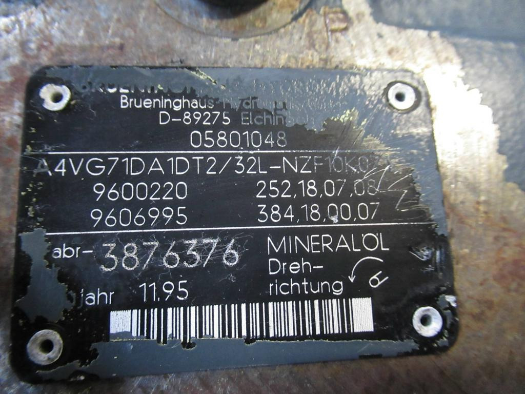 Hydraulické čerpadlo pro Stavební technika Brueninghaus Hydromatik A4VG71DA1DT2/32L-NZF10K071E-S -: obrázek 7