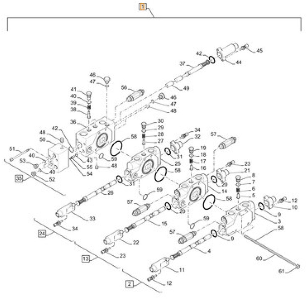 Case 33MH-10121 - 51484093 - Hydraulický ventil pro Stavební technika: obrázek 1 Case 33MH-10121 - 51484093 - Hydraulický ventil pro Stavební technika: obrázek 1