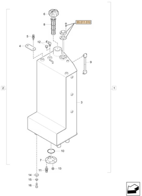Case 3LML03100 - 3KML03100 - Palivová nádrž pro Stavební technika: obrázek 1 Case 3LML03100 - 3KML03100 - Palivová nádrž pro Stavební technika: obrázek 1