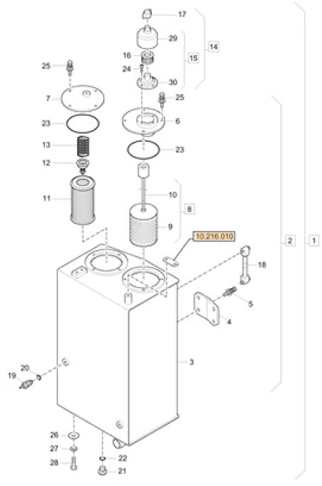 Case 3LML03100 - 3KML03100 - Palivová nádrž pro Stavební technika: obrázek 2 Case 3LML03100 - 3KML03100 - Palivová nádrž pro Stavební technika: obrázek 2