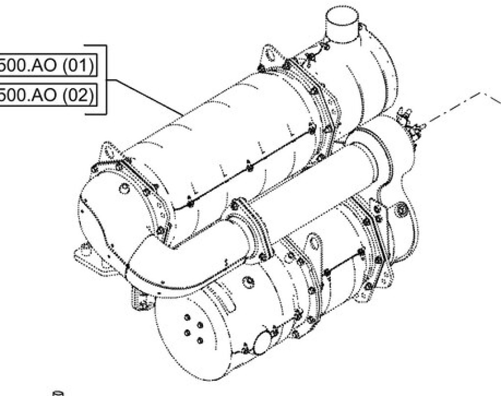 Case 48108098 - KBH16600 - Tlumič výfuku pro Stavební technika: obrázek 1 Case 48108098 - KBH16600 - Tlumič výfuku pro Stavební technika: obrázek 1