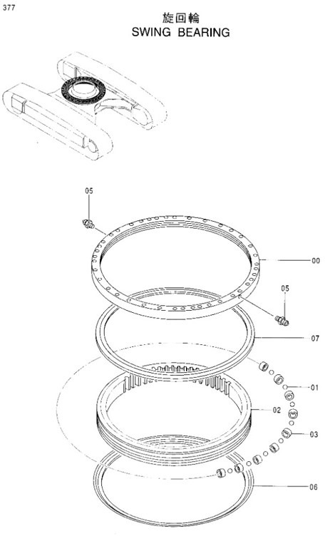 Hitachi 9245698 - 9257607 - Ložisko otoče pro Stavební technika: obrázek 1 Hitachi 9245698 - 9257607 - Ložisko otoče pro Stavební technika: obrázek 1