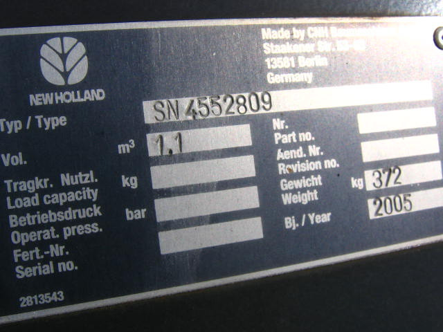 New Holland 4552809 - Nakládací lžíce: obrázek 3 New Holland 4552809 - Nakládací lžíce: obrázek 3