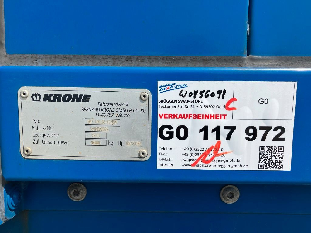 Plachtová nástavba Krone Wechselbrücke Plane: obrázek 7