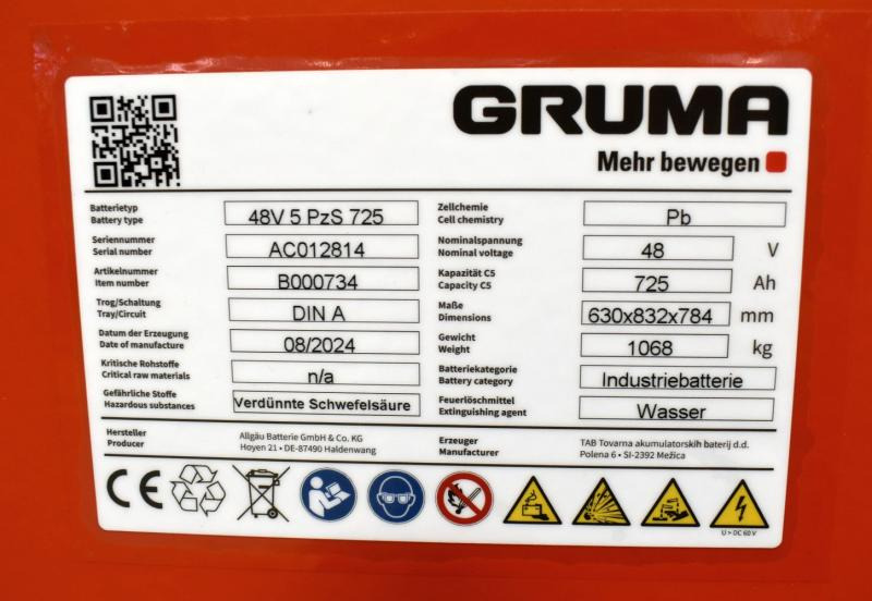 GRUMA 48 Volt 5 PzS 725 Ah - Akumulátor: obrázek 5 GRUMA 48 Volt 5 PzS 725 Ah - Akumulátor: obrázek 5
