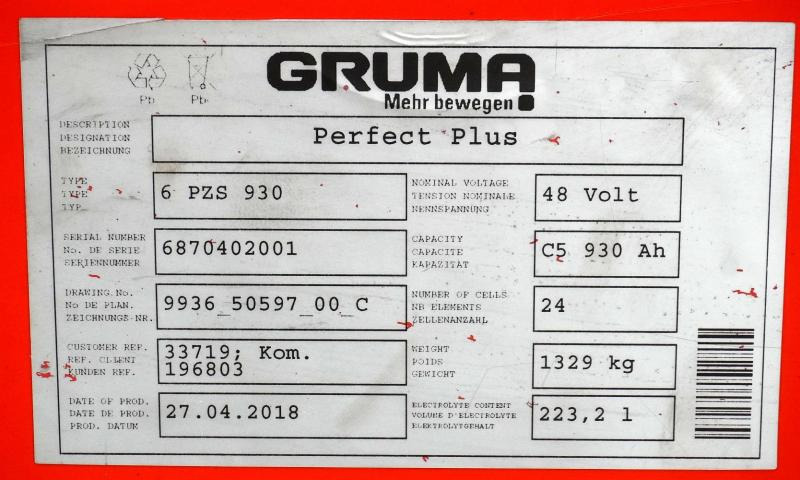 GRUMA 48 Volt 6 PzS 930 Ah - Akumulátor: obrázek 5 GRUMA 48 Volt 6 PzS 930 Ah - Akumulátor: obrázek 5
