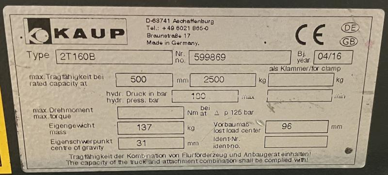 KAUP 2T160B, Breite 1350 mm - Vidle: obrázek 4 KAUP 2T160B, Breite 1350 mm - Vidle: obrázek 4