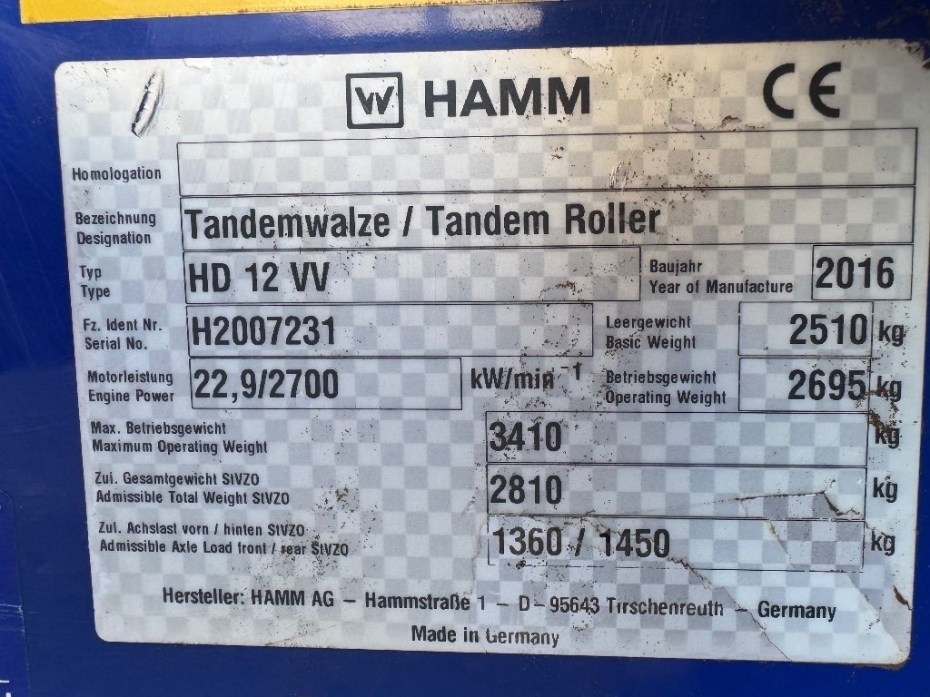 Hamm HD 12 VV  leasing Hamm HD 12 VV: obrázek 13 Hamm HD 12 VV  leasing Hamm HD 12 VV: obrázek 13