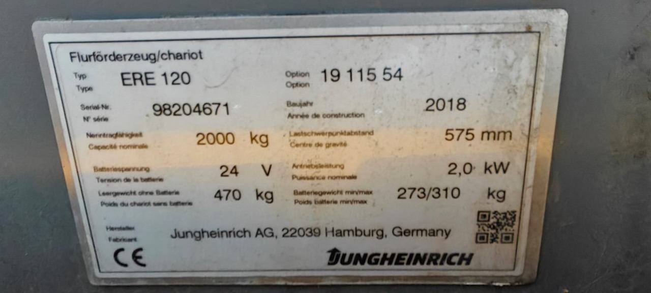 Paletový vozík Jungheinrich ERE 120 LI-ION: obrázek 7