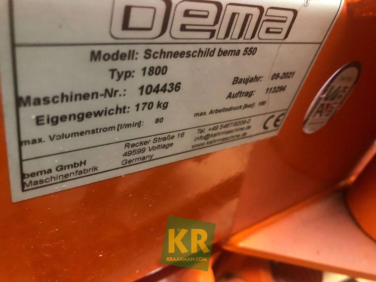 Bema VEEGMACHINE BEMA - Sněžný pluh: obrázek 1 Bema VEEGMACHINE BEMA - Sněžný pluh: obrázek 1