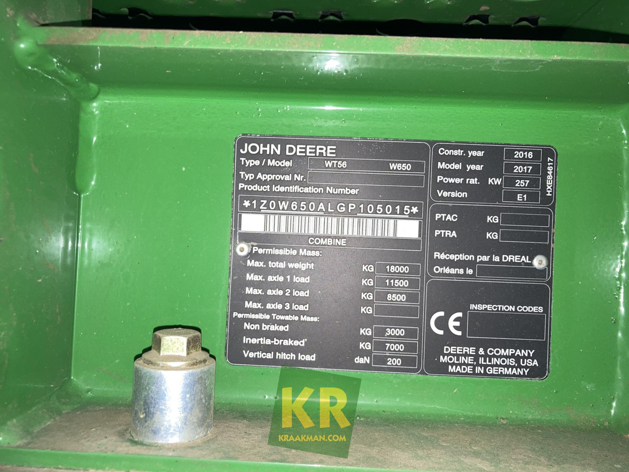 Sklízecí mlátička W650 John Deere: obrázek 8