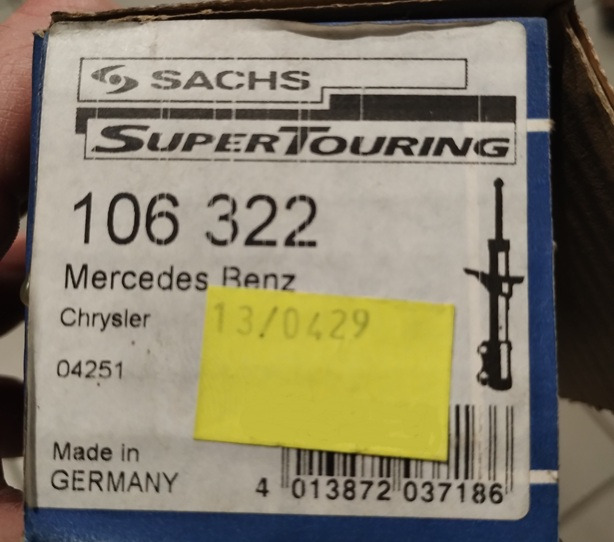 AMORTYZATOR PRZEDNI MERCEDES 407 409 410 6113200930 106322 SACHS - Tlumiče: obrázek 2 AMORTYZATOR PRZEDNI MERCEDES 407 409 410 6113200930 106322 SACHS - Tlumiče: obrázek 2