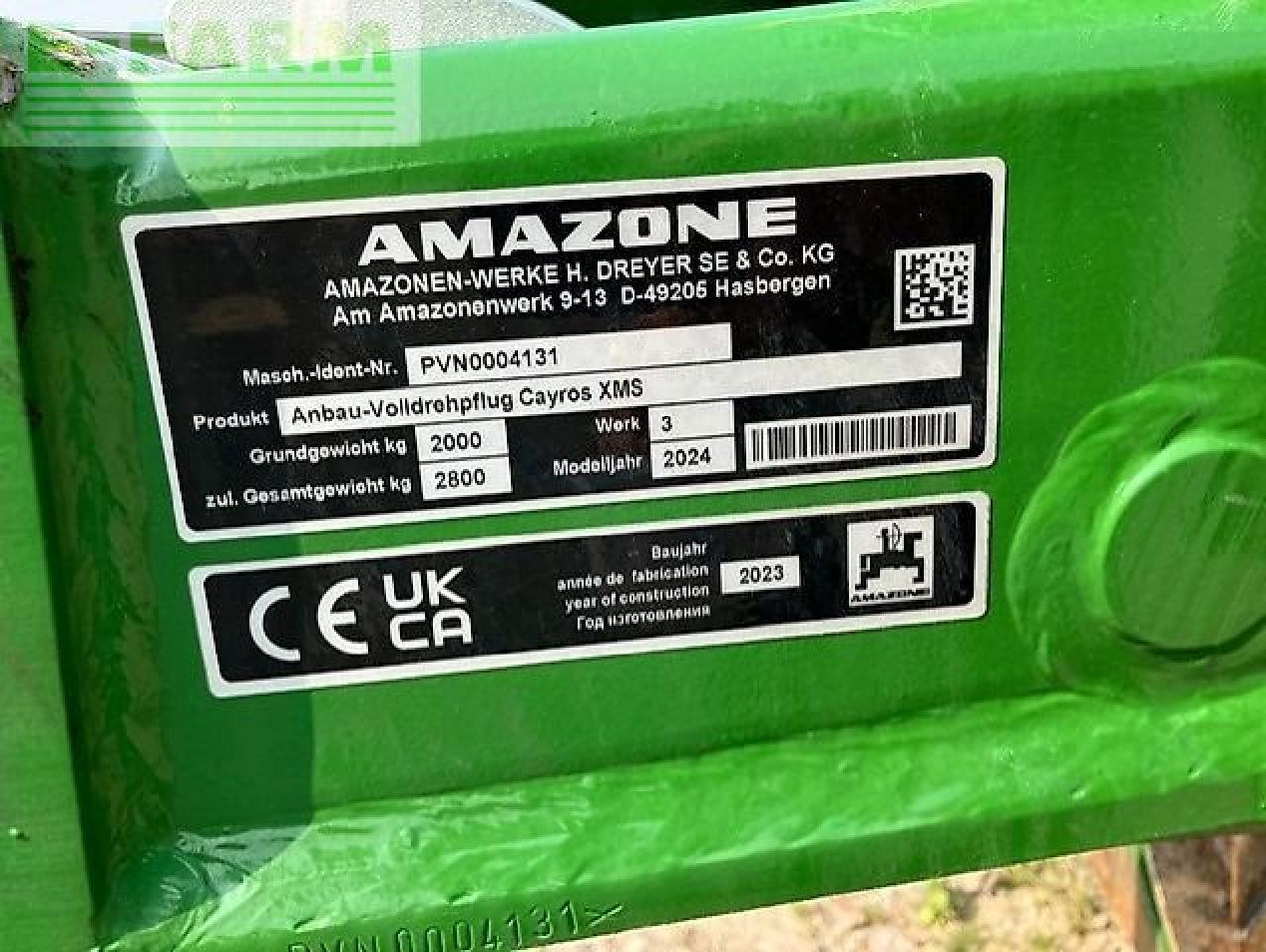 Amazone cayros xms 5-950 - Pluh: obrázek 2 Amazone cayros xms 5-950 - Pluh: obrázek 2