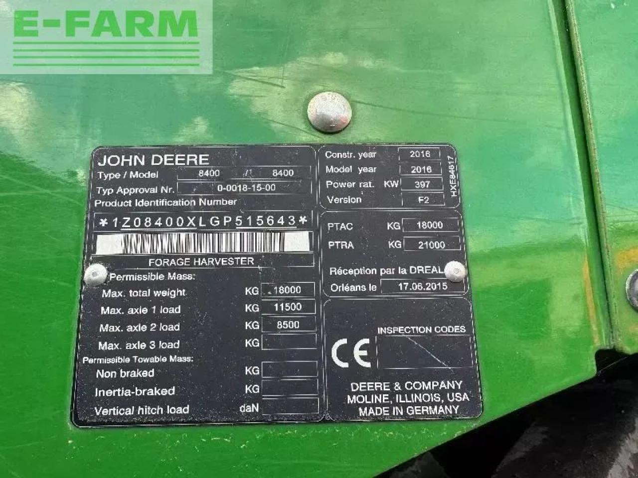 John Deere 8400 - Sklízecí řezačka: obrázek 4 John Deere 8400 - Sklízecí řezačka: obrázek 4